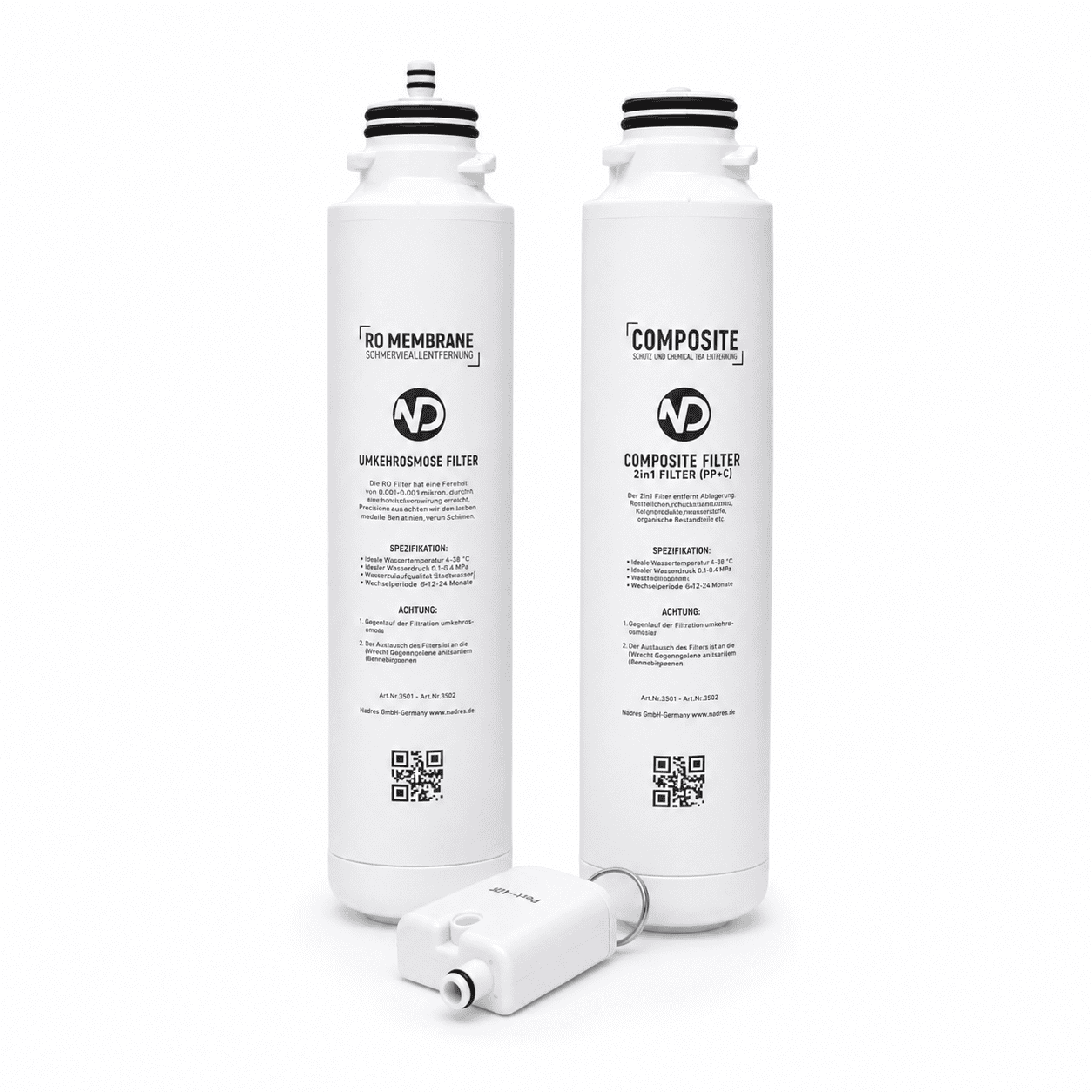 Ersatzset: RO Membrane & Composite 2-in-1 + Antibakterieller Filter – Filtersatz für NaDeex Wasserfilter